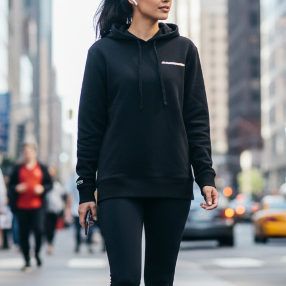 NEW LACOSTE Women's Hoodies Long Sleeves  Cotton Top Black Size 42 / 10